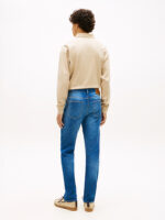 Jeans Bleecker slim Fit Uomo Tommy Hilfiger in Denim Lavaggio Medio con Scoloriture  art. MW0MW42316 1BA - immagine 3