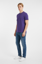 T-shirt Uomo Tommy Hilfiger Regular fit Viola in Cotone con Bandierina cod MW0MW39995 VLY - immagine 2