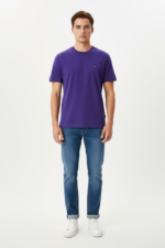 T-shirt Uomo Tommy Hilfiger Regular fit Viola in Cotone con Bandierina cod MW0MW39995 VLY