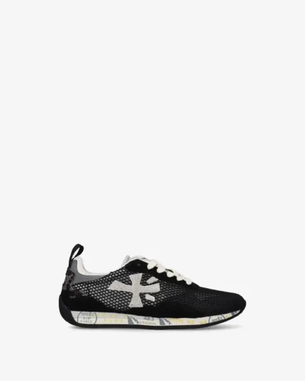 Sneakers Premiata Donna in Camoscio e Rete Nera art. Runsea25d 8107