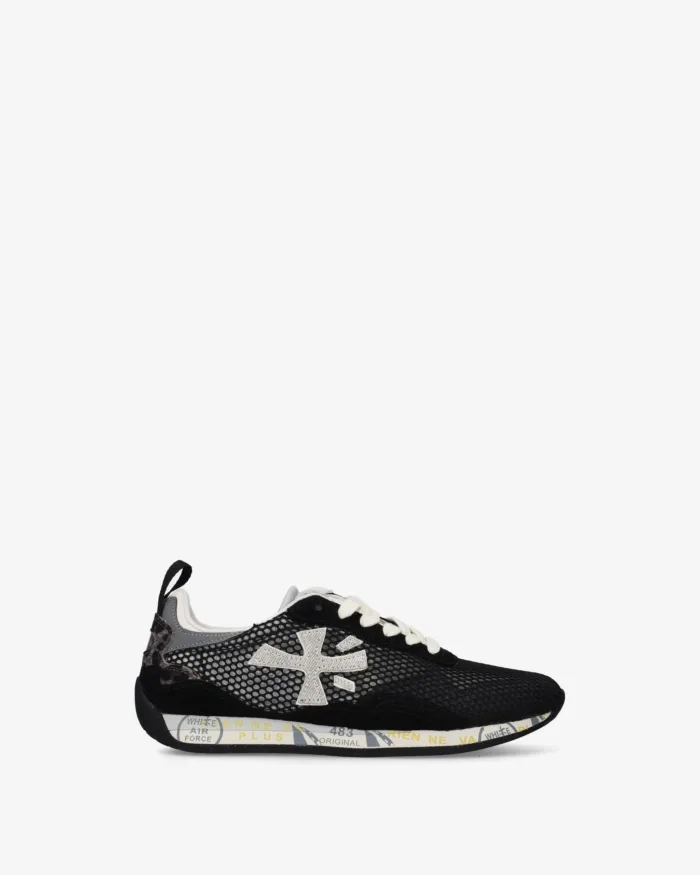 Sneakers Premiata Donna in Camoscio e Rete Nera art. Runsea25d 8107, foto 1 di 5