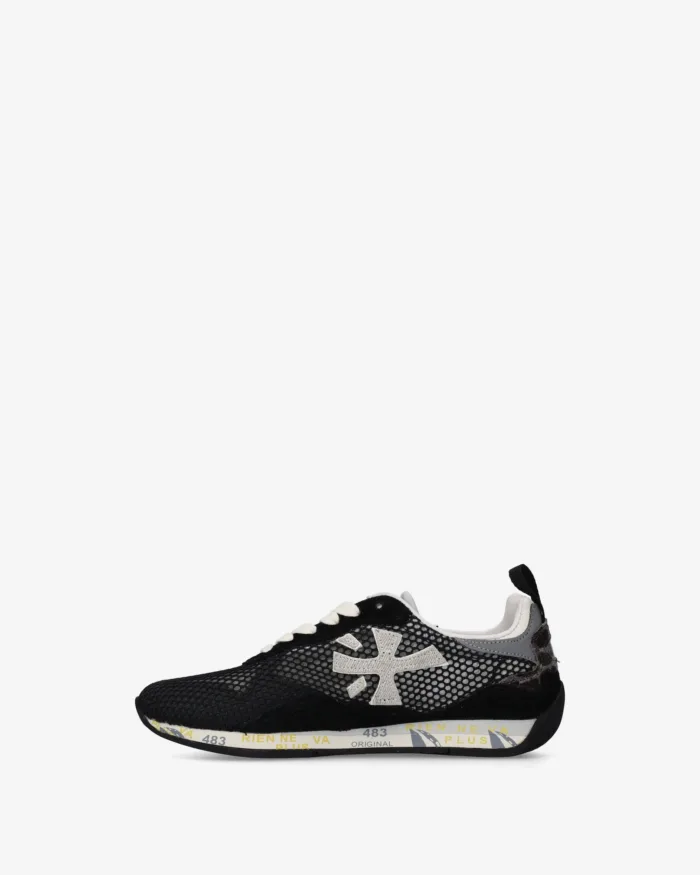 Sneakers Premiata Donna in Camoscio e Rete Nera art. Runsea25d 8107, foto 3 di 5