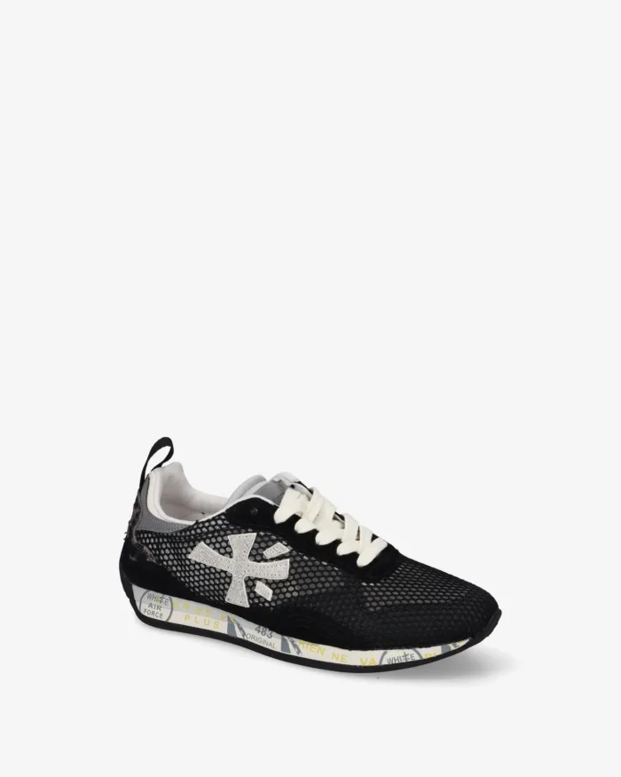 Sneakers Premiata Donna in Camoscio e Rete Nera art. Runsea25d 8107, foto 4 di 5