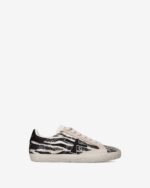 Sneakers Premiata Donna in Camoscio Avorio e Paillettes Zebrate art. Stevend 8053