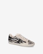Sneakers Premiata Donna in Camoscio Avorio e Paillettes Zebrate art. Stevend 8053 - immagine 2