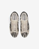 Sneakers Premiata Donna in Camoscio Avorio e Paillettes Zebrate art. Stevend 8053 - immagine 4
