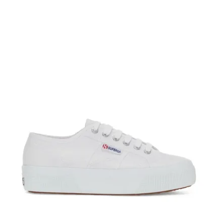 Sneakers Platform Superga Donna in Tela Bianca art. 2740 Platform White