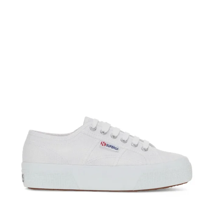 Sneakers Platform Superga Donna in Tela Bianca art. 2740 Platform White, foto 1 di 5