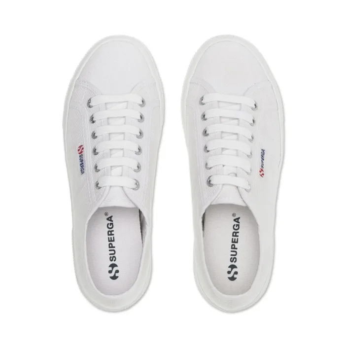 Sneakers Platform Superga Donna in Tela Bianca art. 2740 Platform White, foto 4 di 5