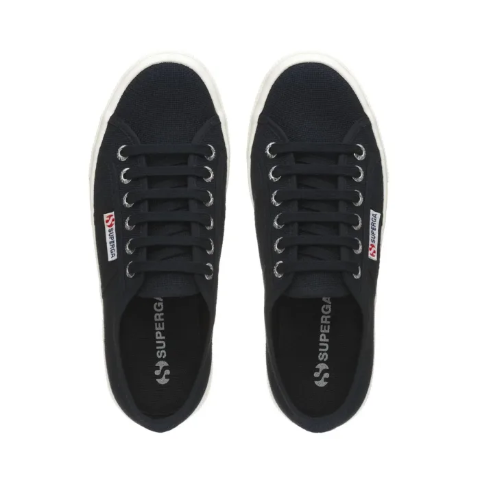 Sneakers Platform Superga Donna in Tela Blu art. 2740 Platform Navy, foto 4 di 5