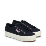 Sneakers Platform Superga Donna in Tela Blu art. 2740 Platform Navy - immagine 2