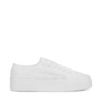 Sneakers Platform Superga Donna in Tela Sangallo Bianca art. 2740 Flower Sangallo
