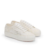 Sneakers Platform Superga Donna in Pizzo Macramè Avorio art. 2740 Platform Pizzo Macrame - immagine 2