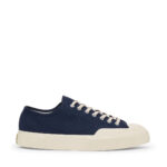 Sneakers Superga Uomo in Tela Blu Suola Bianca art. 2432 Works Low Cut Cotton Canvas Navy-Off White