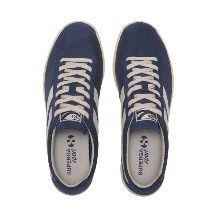Sneakers Superga Uomo in Tela Blu Suola Avorio art.1960 Capri Cotton HairySuede Navy-White Avorio, foto 4 di 5
