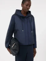 Giacca MaxMara Weekend imbottita con cappuccio in tela antigoccia color blu art. WKDAGRESTE - immagine 4
