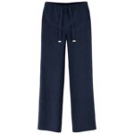 Pantaloni 'S MaxMara in stuoia di lino color blu art. SMMAMEDEA