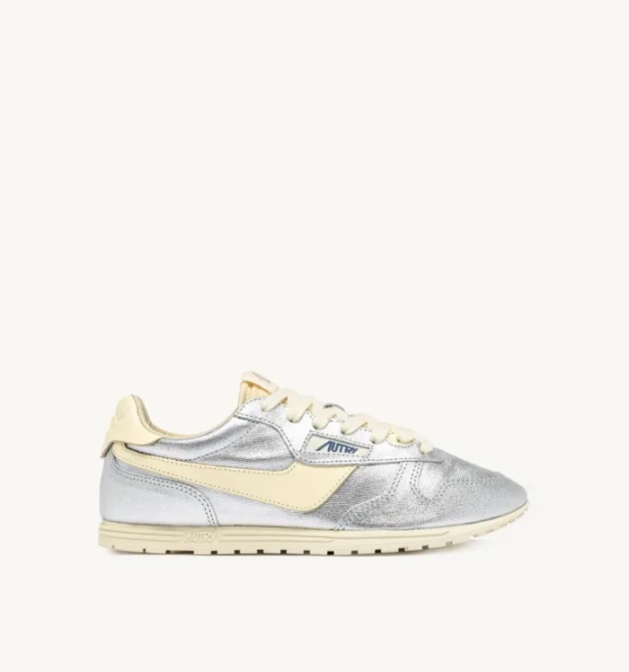 Sneakers Autry Windspin Donna in Pelle Argento art. WSLW AJ02, foto 1 di 6