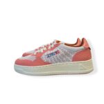 Sneakers Autry Donna in Tessuto Traforato Bianco e Salmone Art. EKLW KB06 - immagine 3