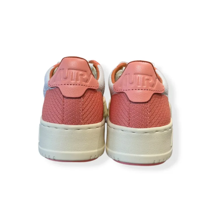 Sneakers Autry Donna in Tessuto Traforato Bianco e Salmone Art. EKLW KB06, foto 4 di 5