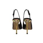 Slingback con Cinturino Regolabile alla Caviglia Ninalilou in Vernice Nera e Tacco Oro 11 cm art. 361250HL - immagine 4