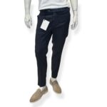 Pantaloni In Misto Lino con Elastico in vita e Tasca a Filo Michael Coal Blu art. Brad One More Size 2951 Capri