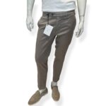 Pantaloni In Misto Lino con Elastico in vita e Tasca a Filo Michael Coal Tortora art. Brad One More Size 2951 Capri