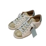 Sneakers Donna Philippe Model Paris Prsx In Pelle Bianca Linguetta In Glitter Oro Spoiler Salvia cod. PRLD VGA3 - immagine 3