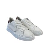 Sneakers Uomo Philippe Model Temple in Pelle Bianca Spoiler in Vernice Bordeaux art. BTLU V020 - immagine 2
