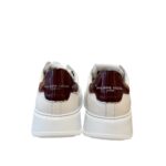 Sneakers Uomo Philippe Model Temple in Pelle Bianca Spoiler in Vernice Bordeaux art. BTLU V020 - immagine 4