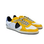 Sneakers Uomo Philippe Model PGAL In Pelle Bianca e Gialla Spoiler Indaco art. PGLU TV04 - immagine 2