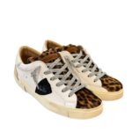 Sneakers Donna Paris Prsx Philippe Model in Pelle Bianca, Linguetta in Cavallino Maculato art. PRLD VXA2 - immagine 2