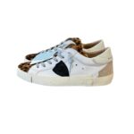 Sneakers Donna Paris Prsx Philippe Model in Pelle Bianca, Linguetta in Cavallino Maculato art. PRLD VXA2 - immagine 3
