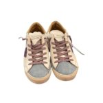 Sneakers Donna Philippe Model Paris Prsx In Pelle Bianca Linguetta in Camoscio Celeste Spoiler Beige cod. PRLD WX53 - immagine 2