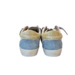 Sneakers Donna Philippe Model Paris Prsx In Pelle Bianca Linguetta in Camoscio Celeste Spoiler Beige cod. PRLD WX53 - immagine 3