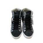 Sneakers Stivaletto Donna Philippe Model Paris Prsx High in Camoscio Nero Glitter Argento art. PRHD GG11 - immagine 3