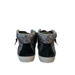 Sneakers Stivaletto Donna Philippe Model Paris Prsx High in Camoscio Nero Glitter Argento art. PRHD GG11 - immagine 4