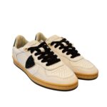 Sneakers Donna Philippe Model PGAL in Pelle Bianca Scudetto Glitter Spoiler Blu art. PGLD VG02 - immagine 2