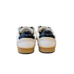 Sneakers Donna Philippe Model PGAL in Pelle Bianca Scudetto Glitter Spoiler Blu art. PGLD VG02 - immagine 4