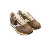 Sneakers Donna Philippe Model Blville In Camoscio e Glitter Marroni art. BVLD GR06 - immagine 2