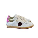 Sneakers Donna Philippe Model PGAL in Pelle Bianca e Spoiler Fucsia art. PGLD VG01