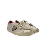 Sneakers Donna Paris Prsx Philippe Model in Pelle Bianca Spoiler Fucsia art. PRLD VP24 - immagine 2