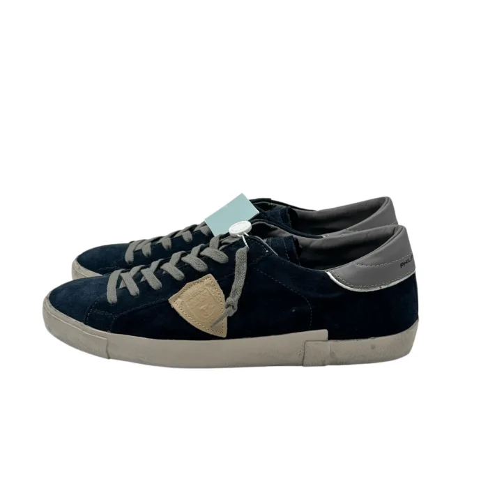 Sneakers Uomo Philippe Model Paris Prsx in Camoscio Blu e Spoiler Tortora art. PRLU XS23, foto 4 di 5