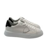 Sneakers Uomo Philippe Model Temple in Pelle Bianca Spoiler Testa di Moro art. BTLU VZ01