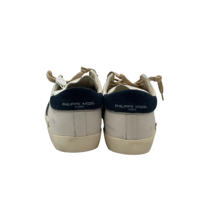 Sneakers Uomo Philippe Model Paris Prsx in Pelle Bianca e Spoiler in Tessuto Blu art. PRLU VD06, foto 4 di 4