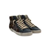 Sneakers Stivaletto Donna Philippe Model Paris Prsx High in Camoscio Nero e Cavallino Maculato art. PRHD AX03 - immagine 2