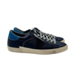 Sneakers Uomo Philippe Model Paris Prsx in Pelle Martellata Blu Spoiler Azzurro art. PRLU VZ11
