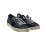 Sneakers Uomo Philippe Model Paris Prsx in Pelle Martellata Blu Spoiler Azzurro art. PRLU VZ11 - immagine 2