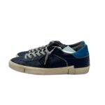 Sneakers Uomo Philippe Model Paris Prsx in Pelle Martellata Blu Spoiler Azzurro art. PRLU VZ11 - immagine 3
