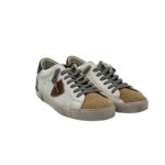 Sneakers Uomo Philippe Model Paris Prsx in Pelle Avorio,Spoiler Blu e Linguetta in Camoscio Beige art. PRLU WX57 - immagine 2